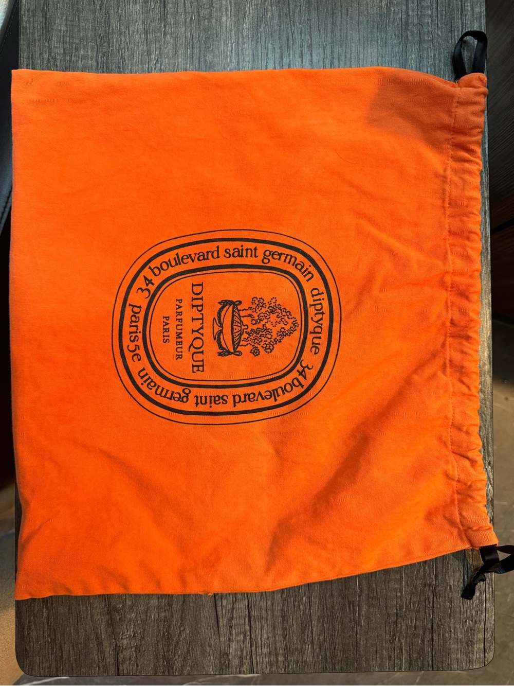 diptyque Orange Drawstring Logo Pouch